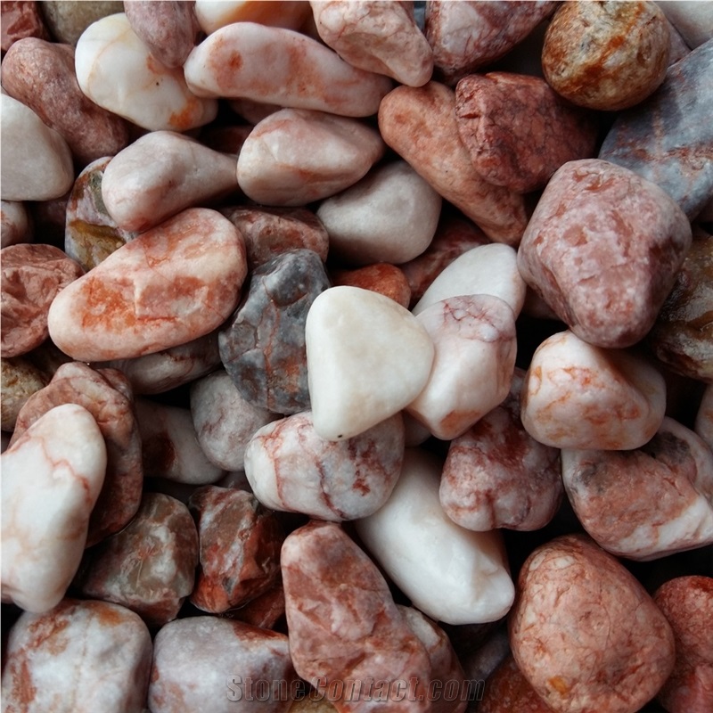 pink pebbles round white gravel stone for garden p844491 1b