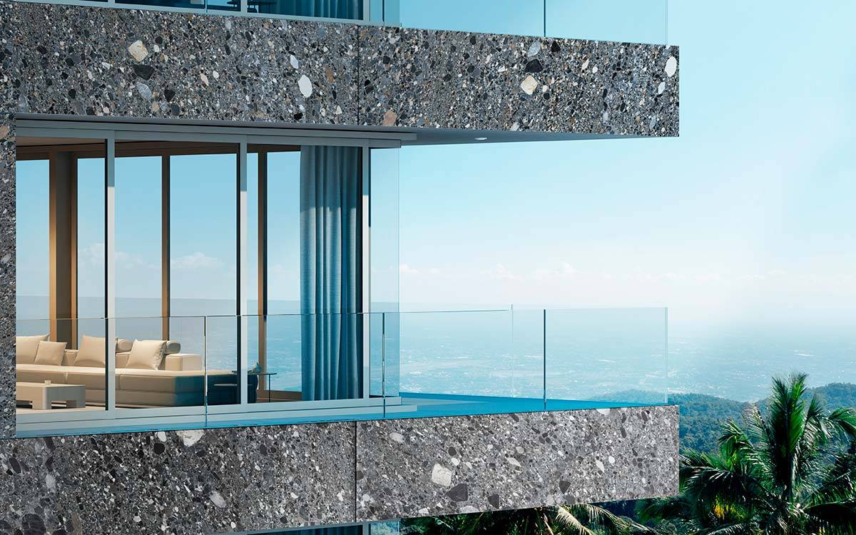 Slate lab architecture concrete marmo ceppo rivestimento esterno